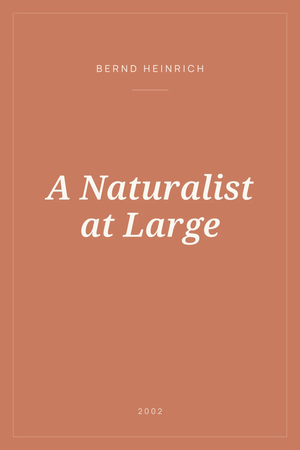 Portada de A Naturalist at Large