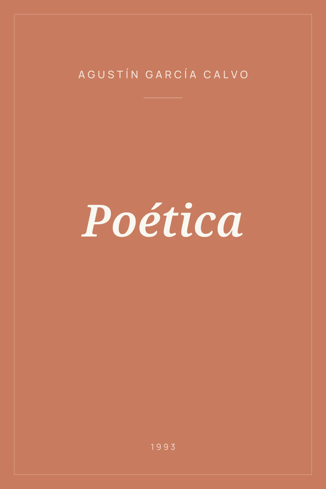 Portada de Poética