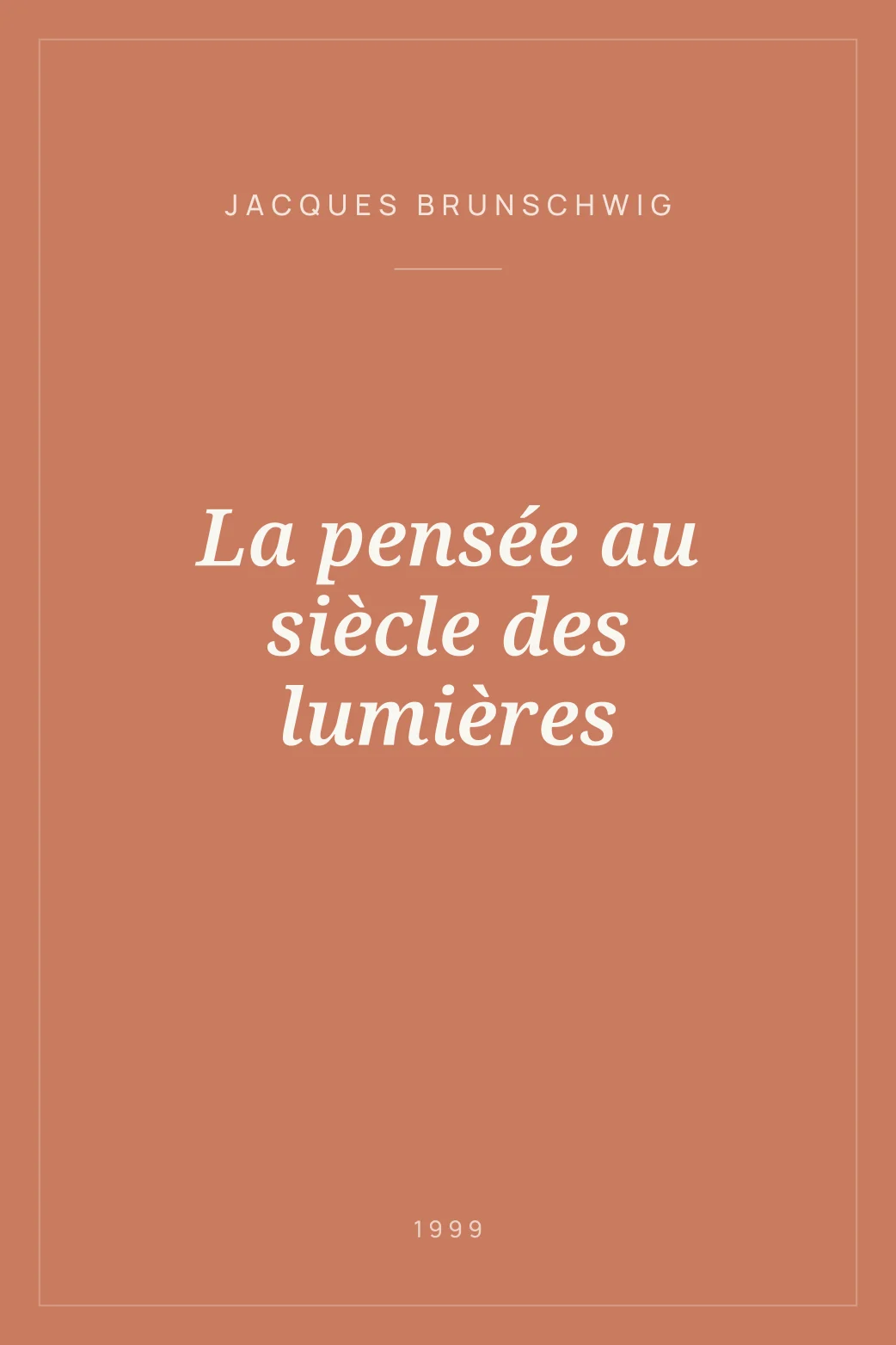 Portada de La pensée au siècle des lumières