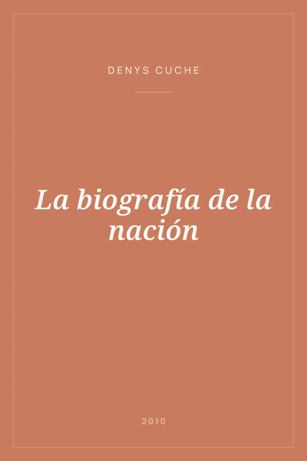 Portada de La biografía de la nación