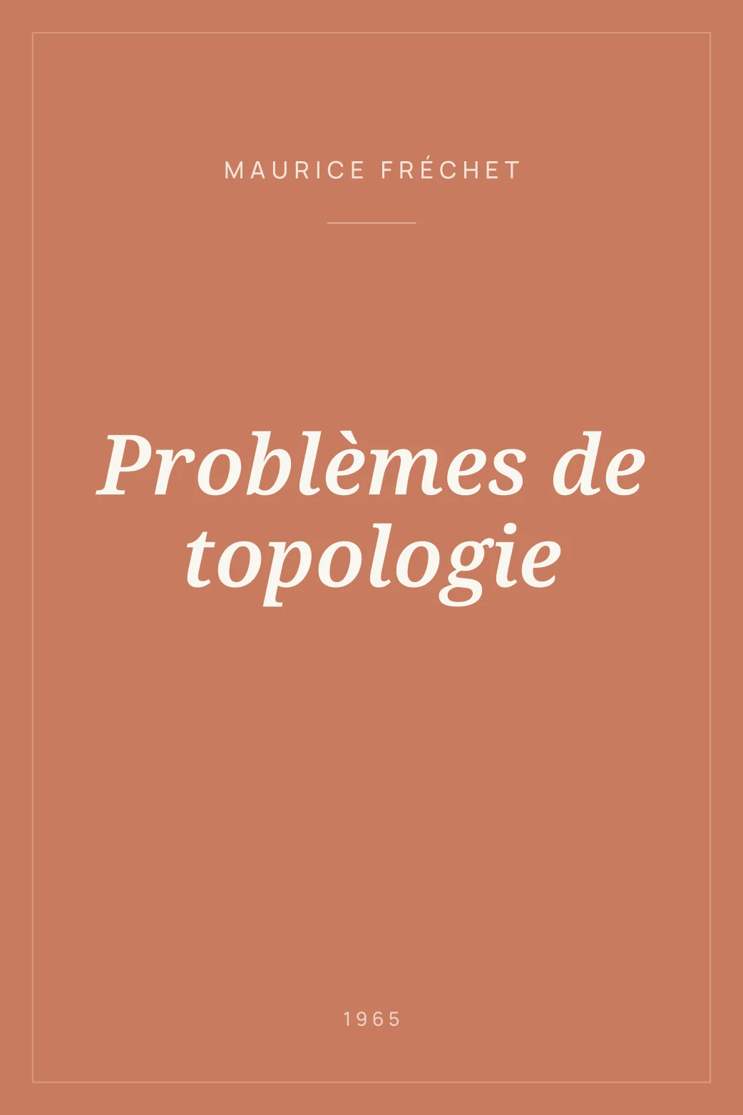 Portada de Problèmes de topologie