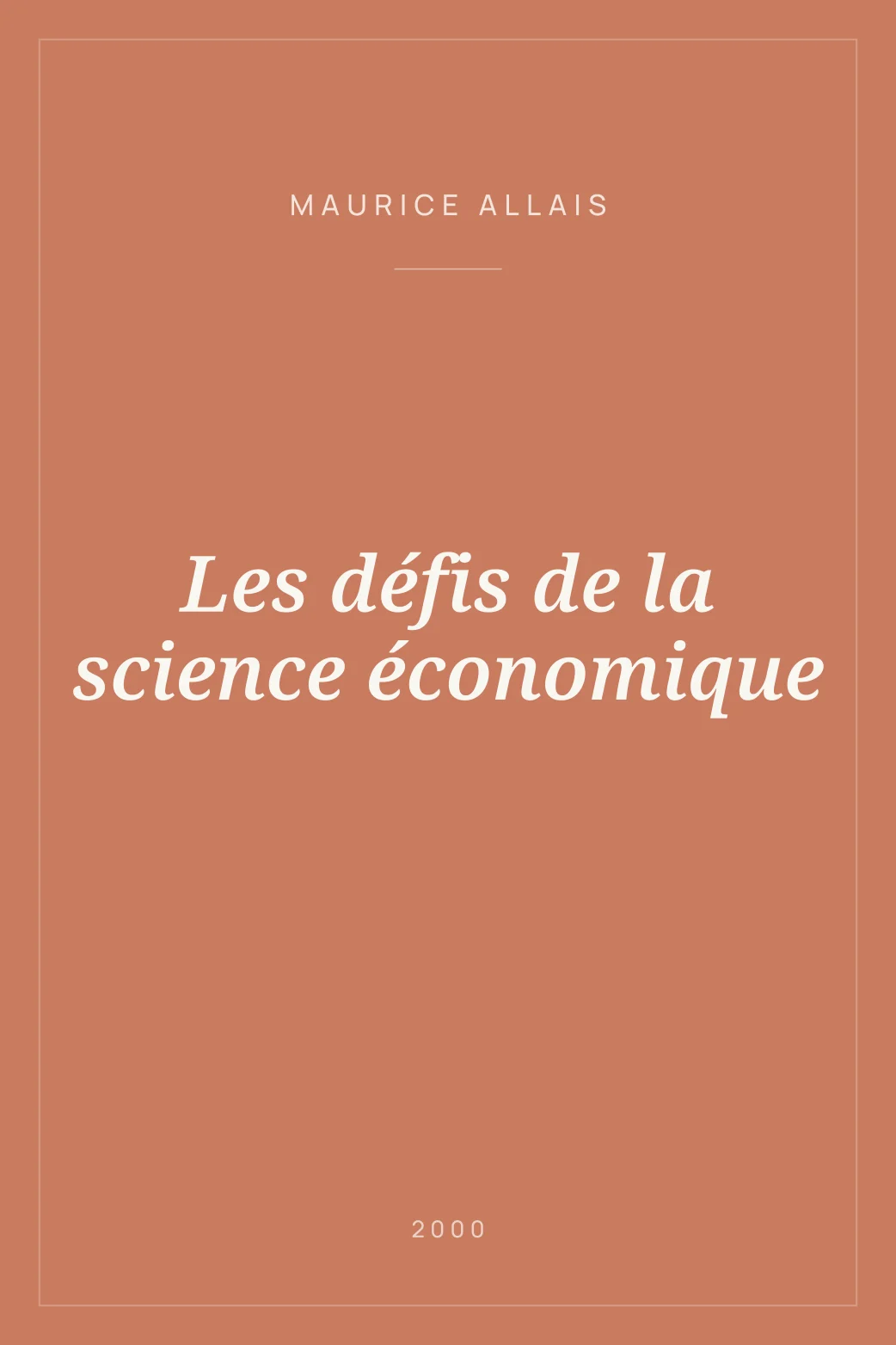 Portada de Les défis de la science économique