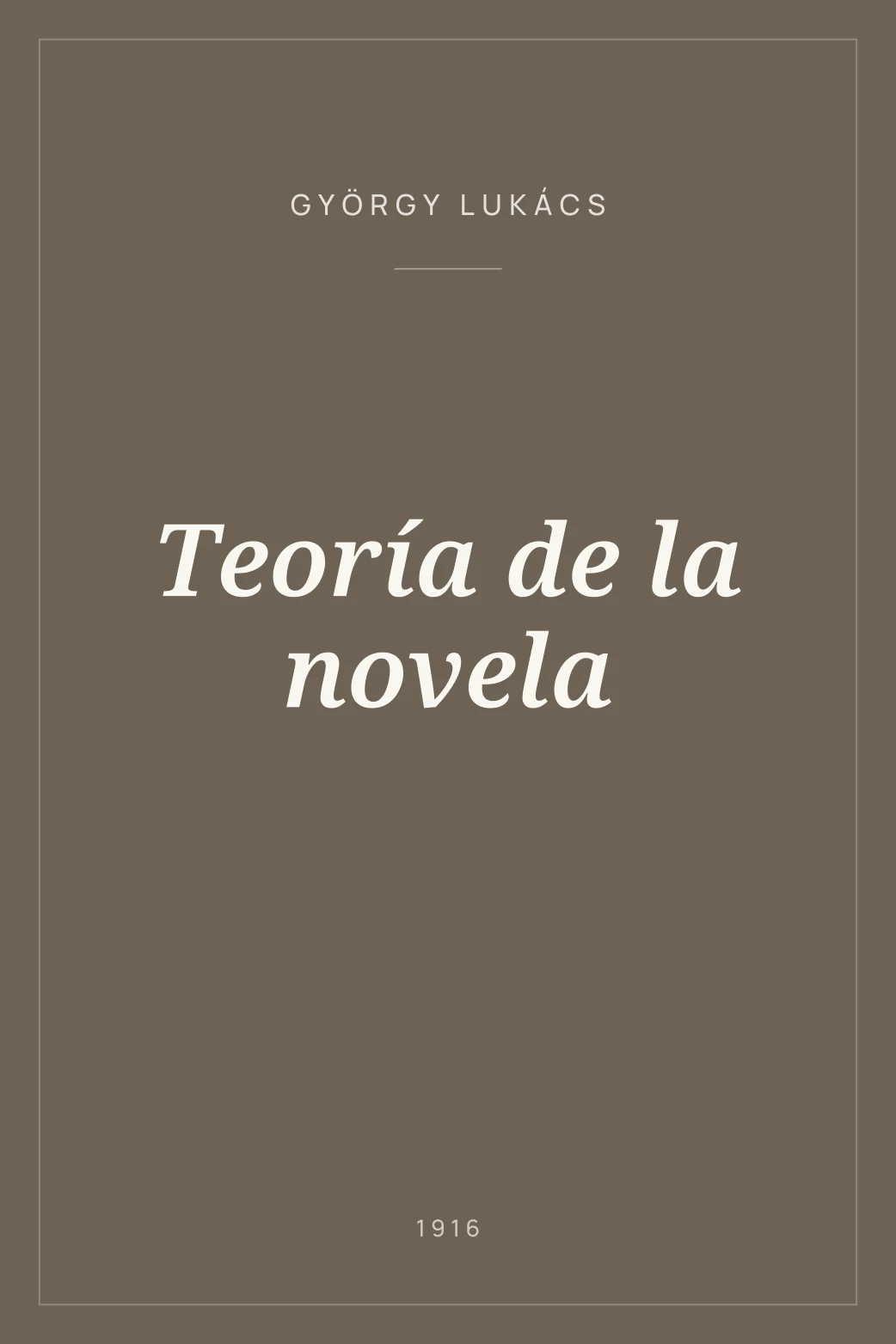 Portada de Teoría de la novela