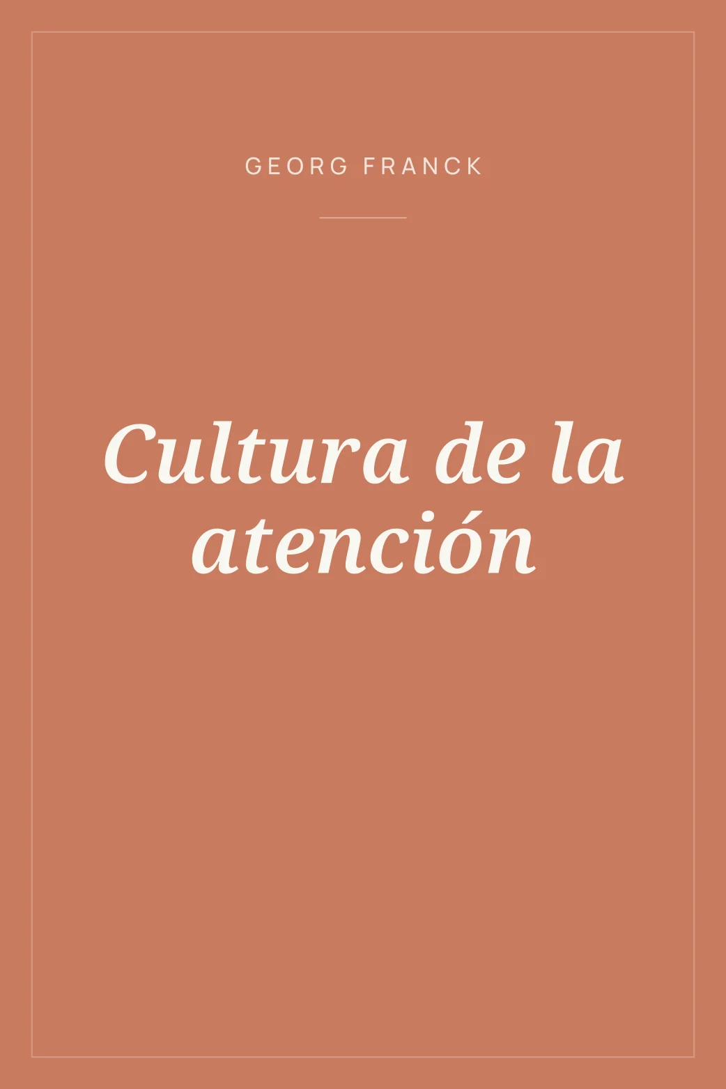 Portada de Cultura de la atención