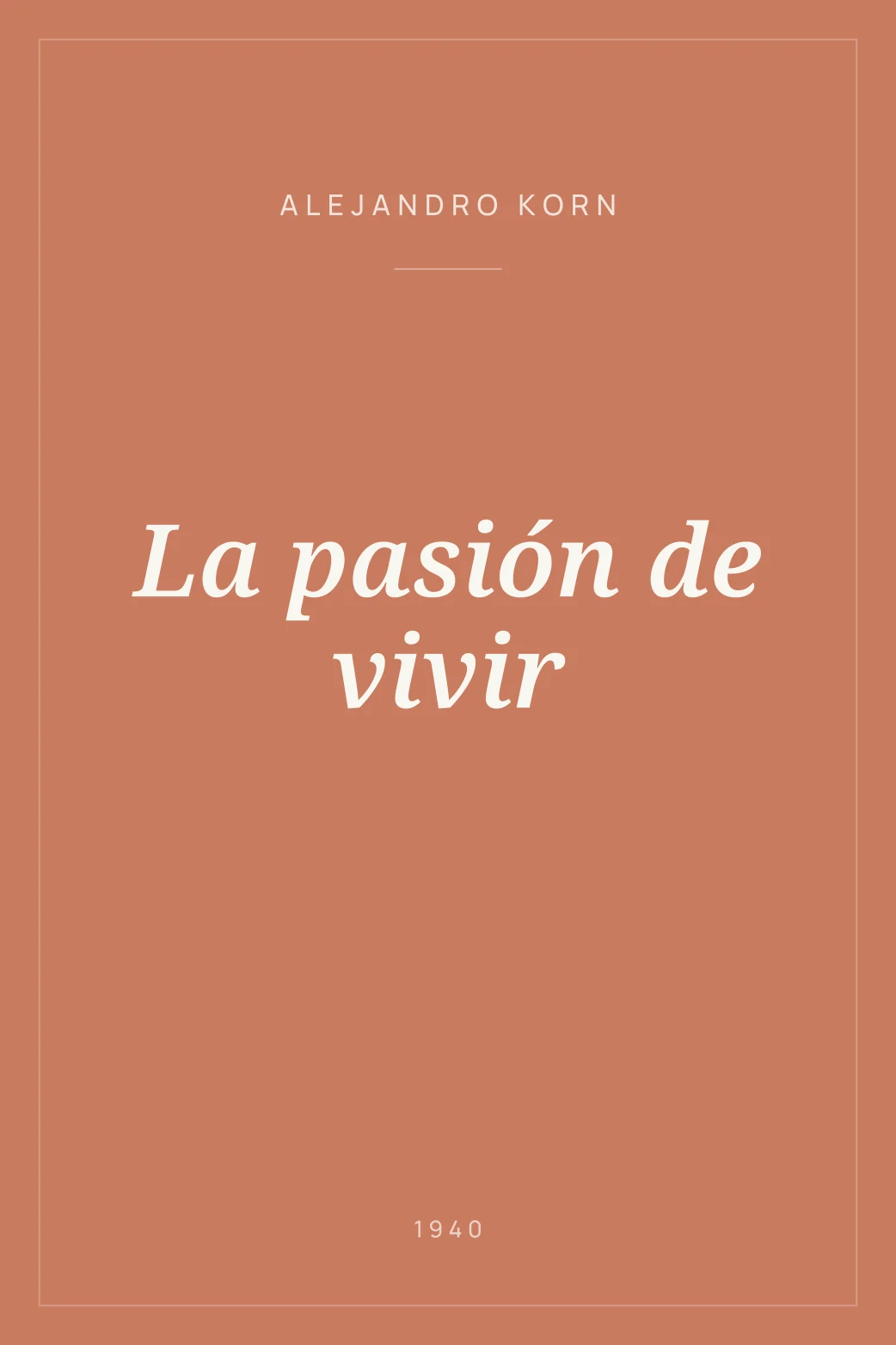 Portada de La pasión de vivir