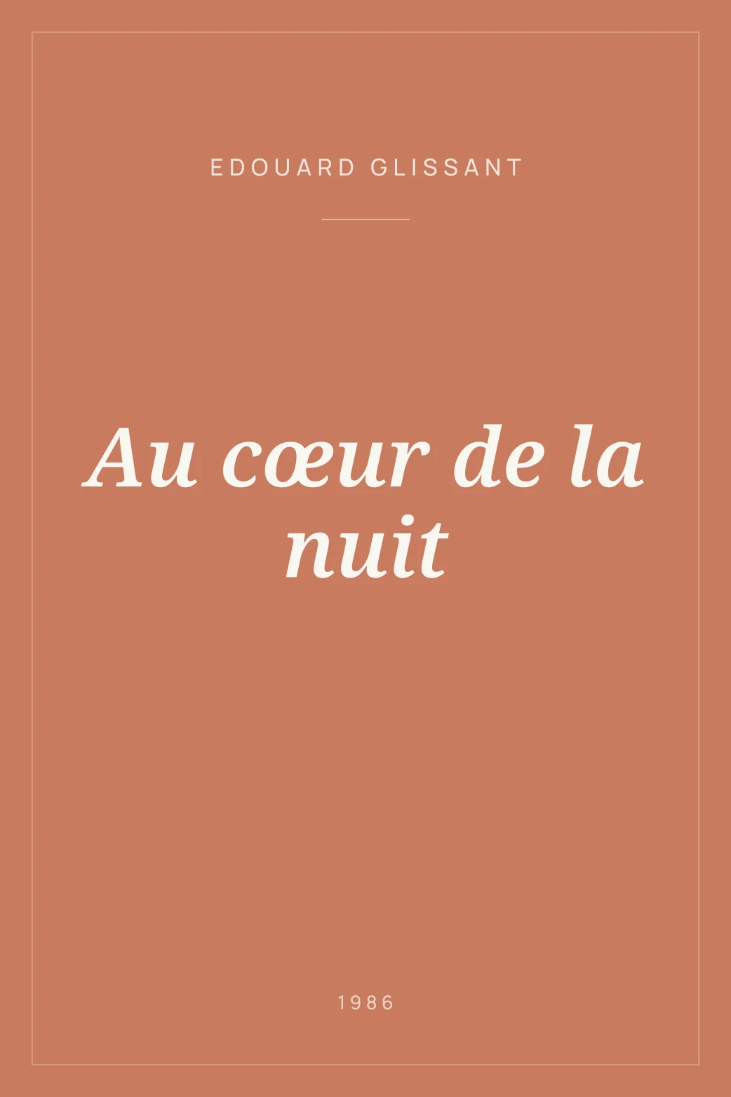 Portada de Au cœur de la nuit