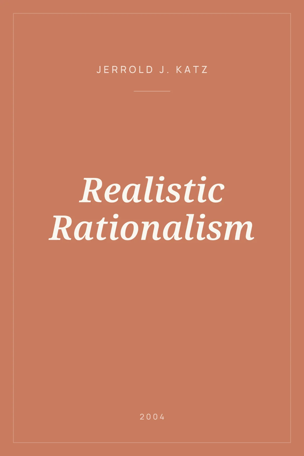 Portada de Realistic Rationalism