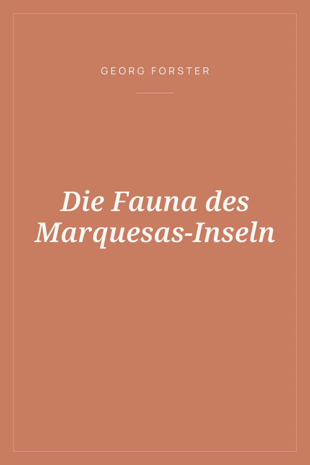 Portada de Die Fauna des Marquesas-Inseln