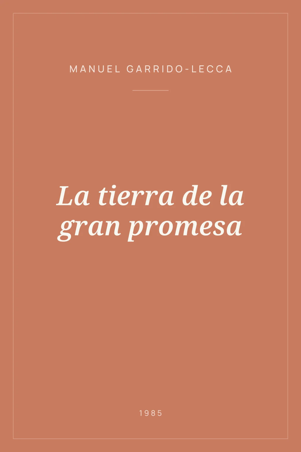 Portada de La tierra de la gran promesa