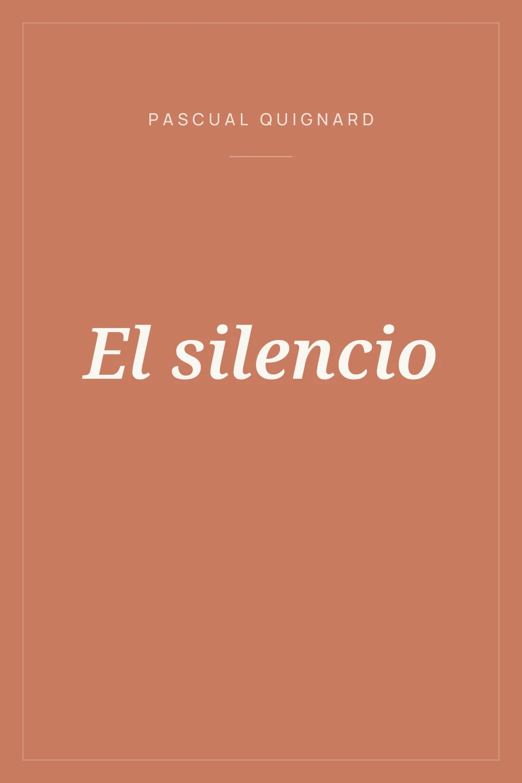 Portada de El silencio