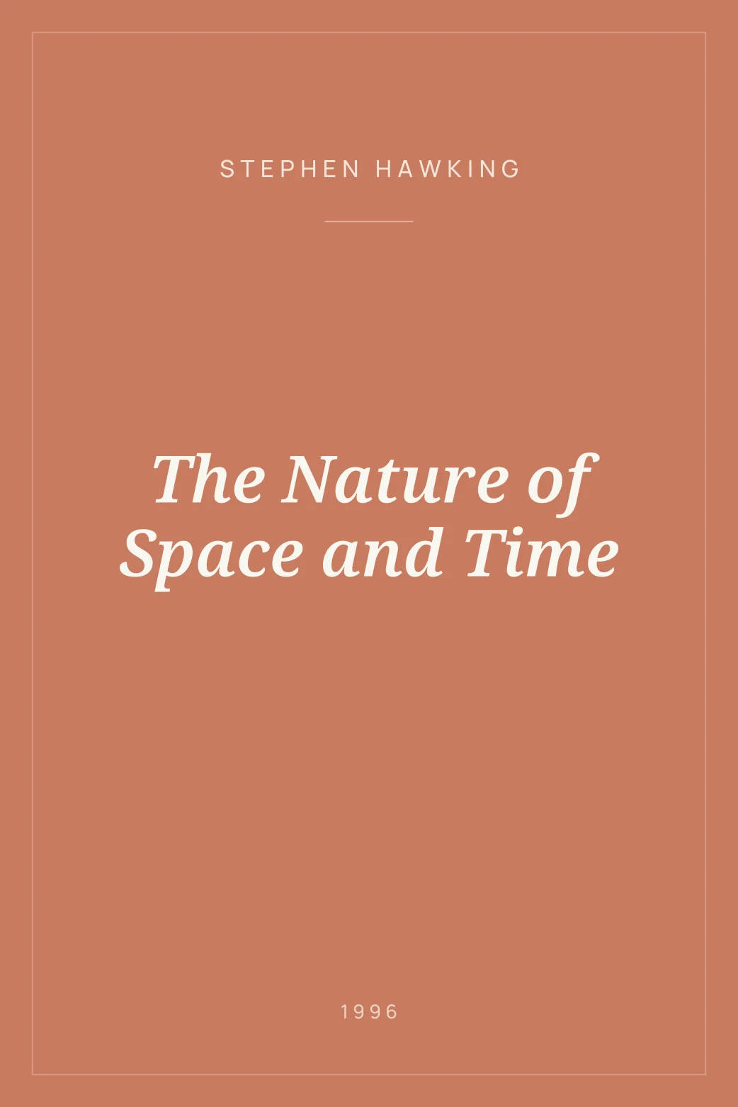 Portada de The Nature of Space and Time