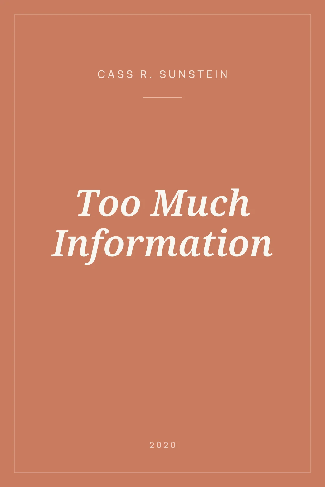 Portada de Too Much Information