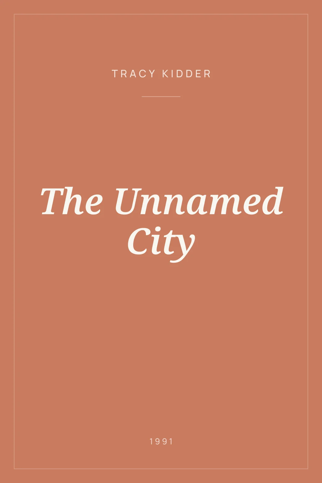 Portada de The Unnamed City