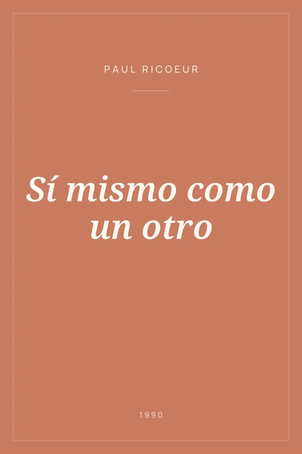 Portada de Sí mismo como un otro