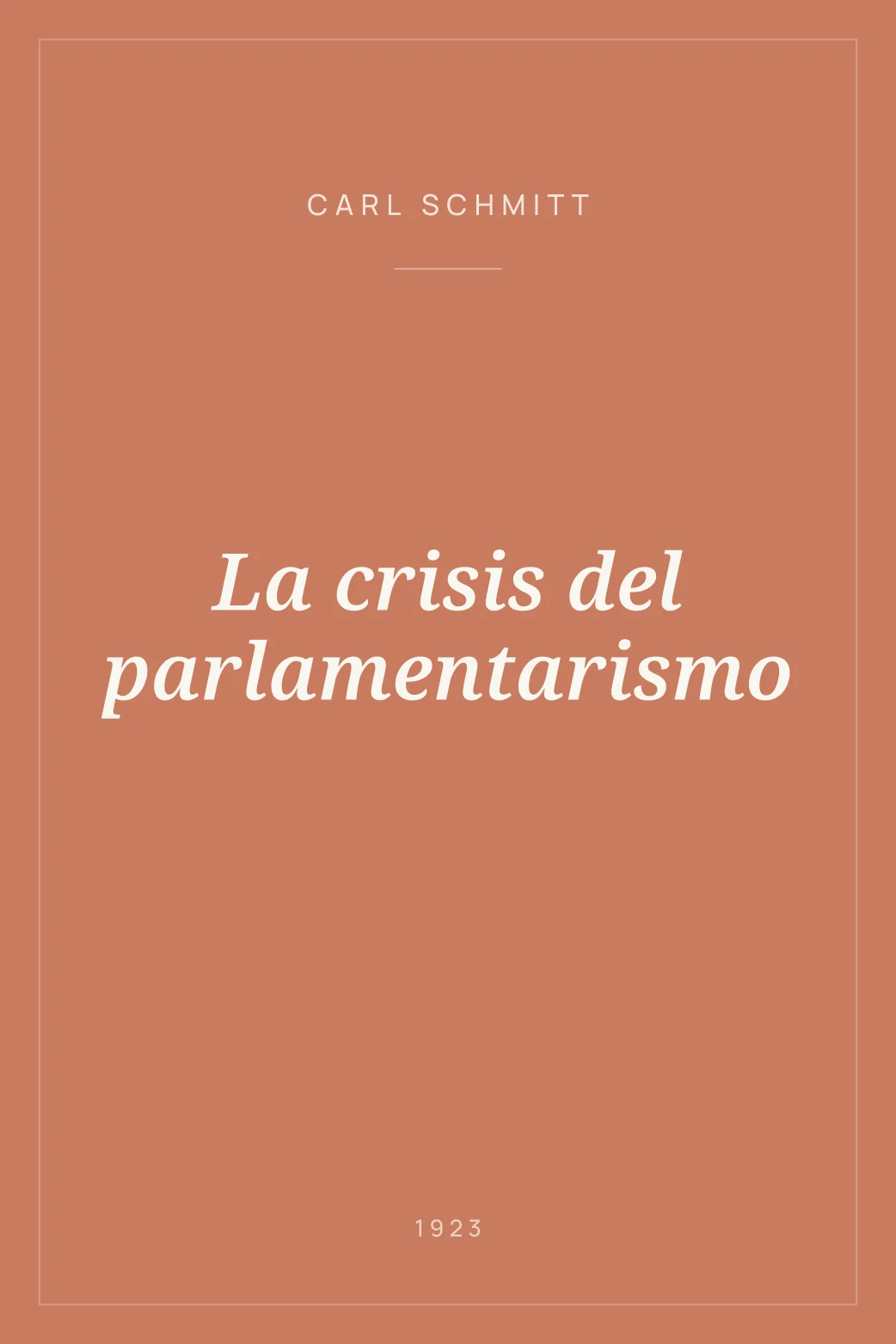 Portada de La crisis del parlamentarismo