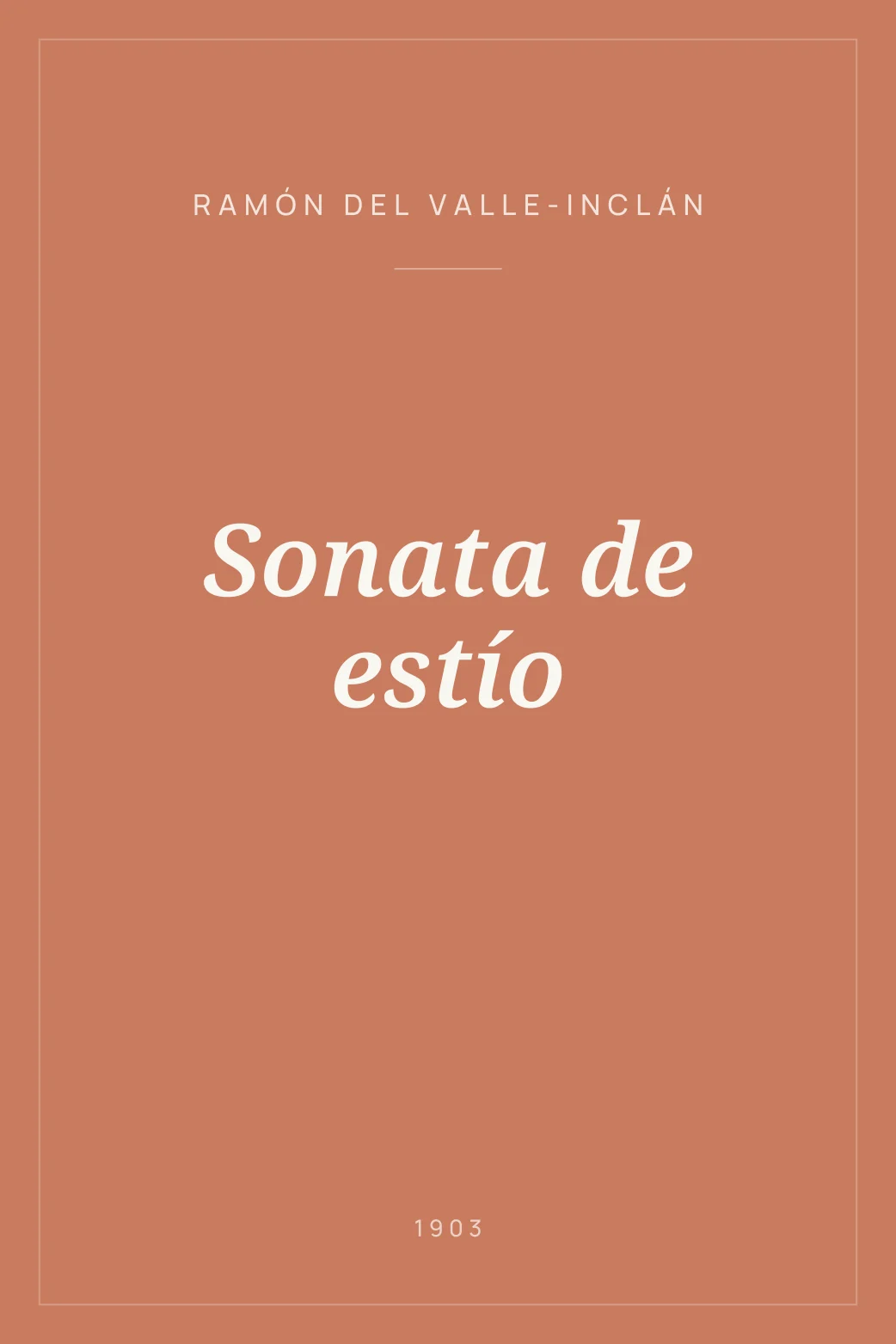 Portada de Sonata de estío