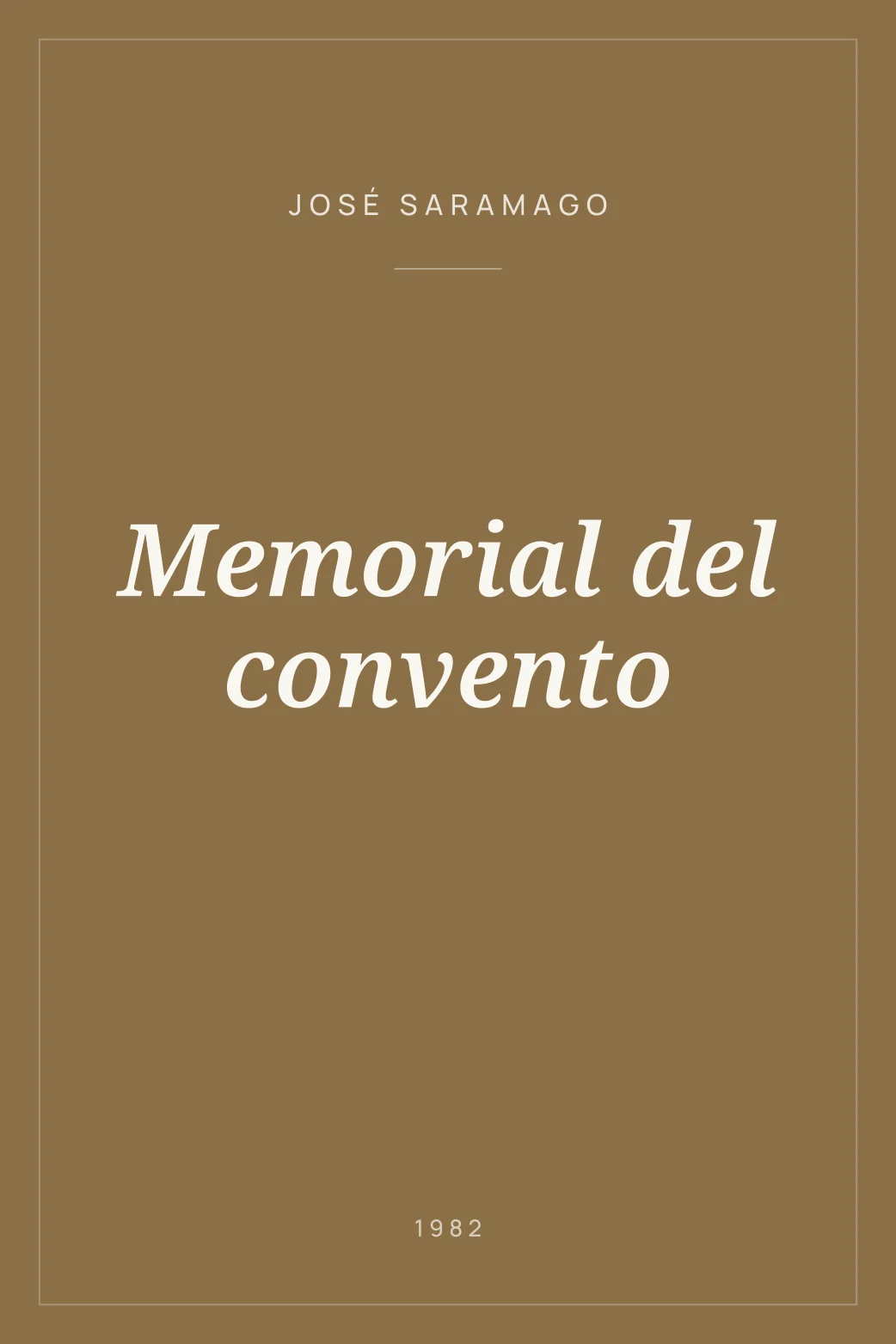 Portada de Memorial del convento