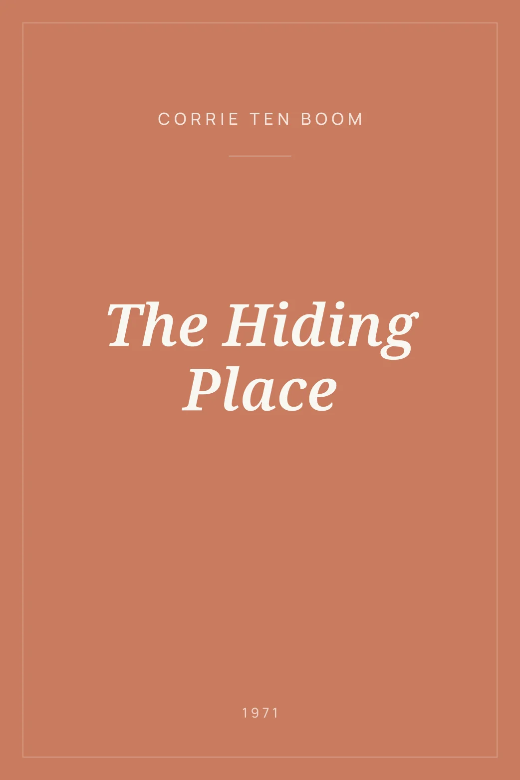 Portada de The Hiding Place