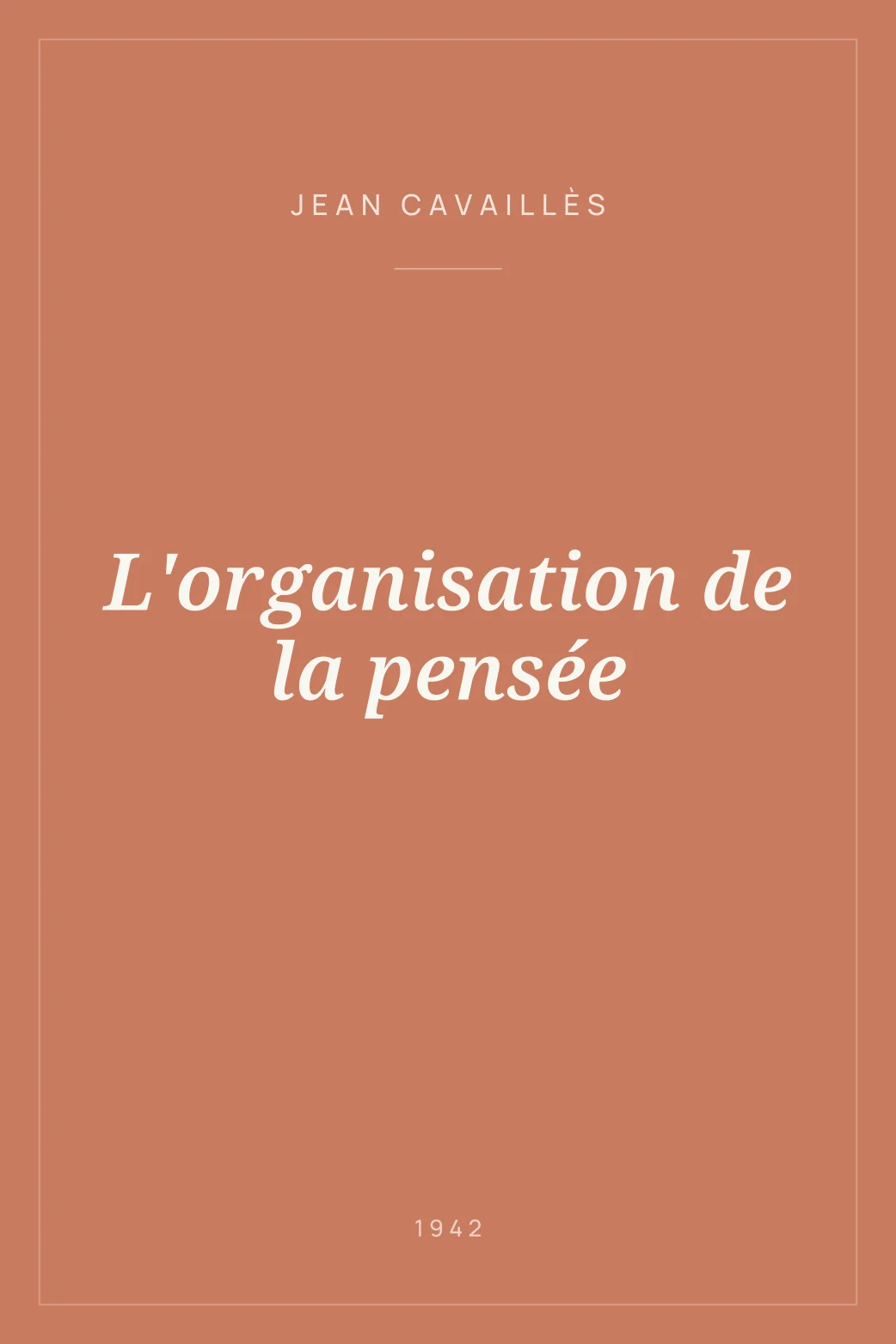 Portada de L'organisation de la pensée