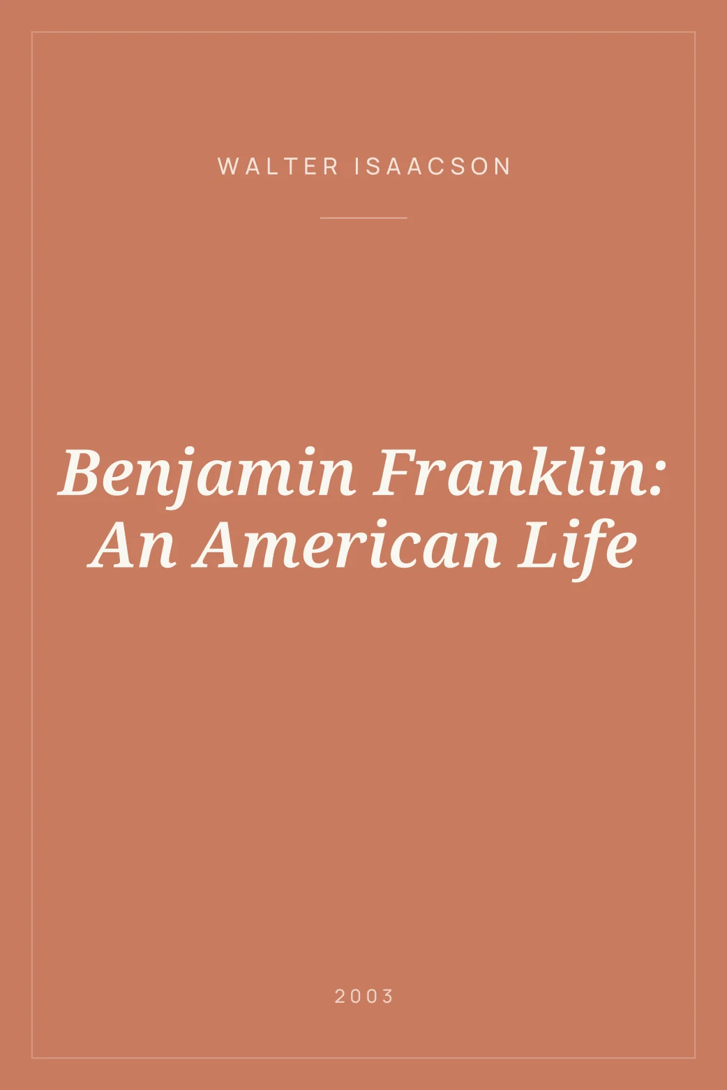 Portada de Benjamin Franklin: An American Life