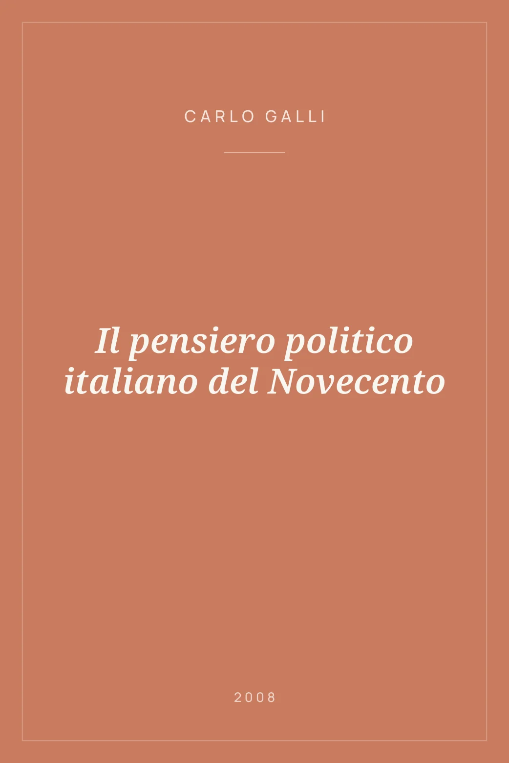 Portada de Il pensiero politico italiano del Novecento