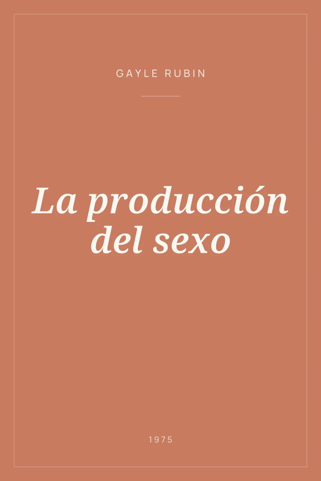 Portada de La producción del sexo