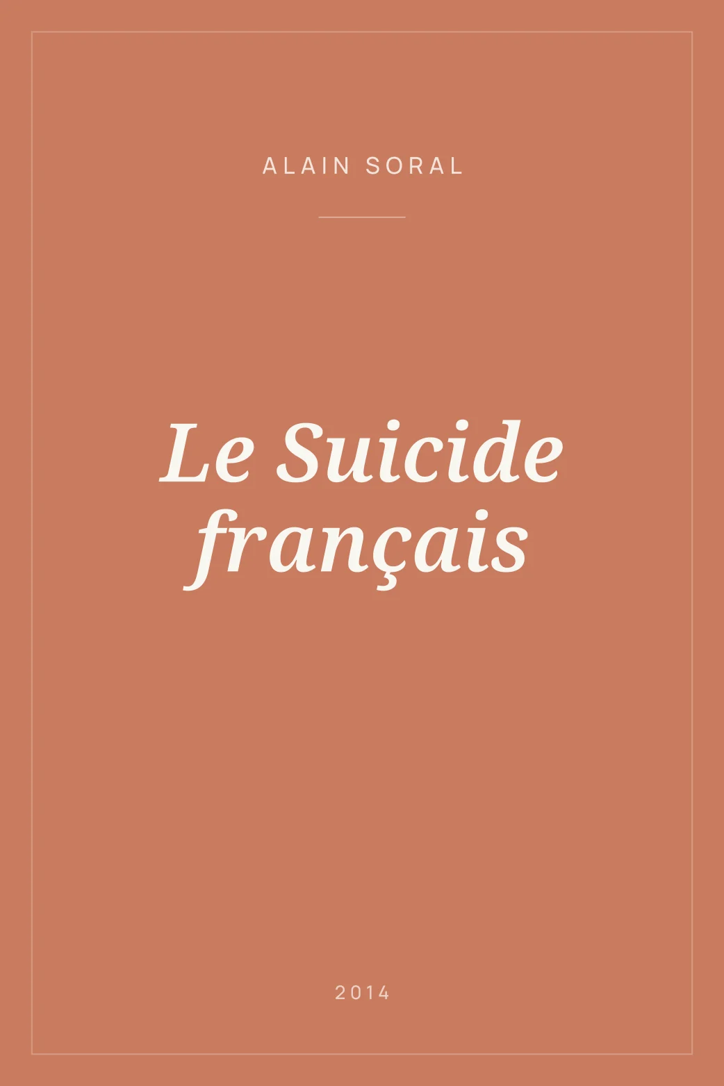 Portada de Le Suicide français