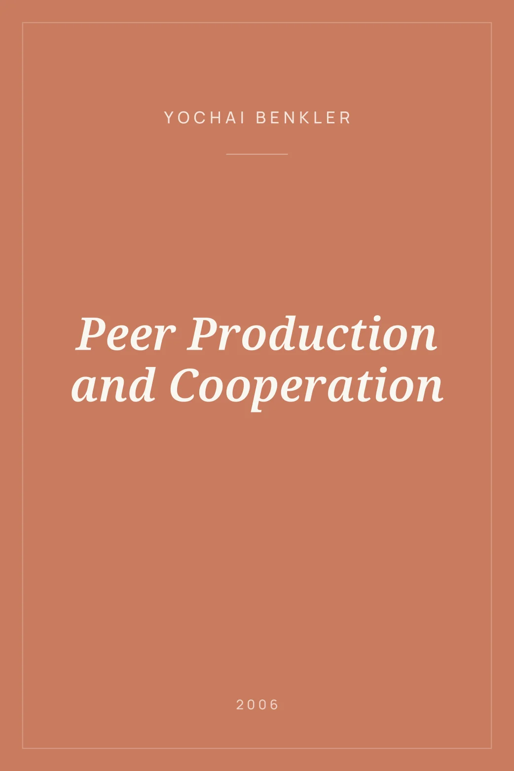 Portada de Peer Production and Cooperation