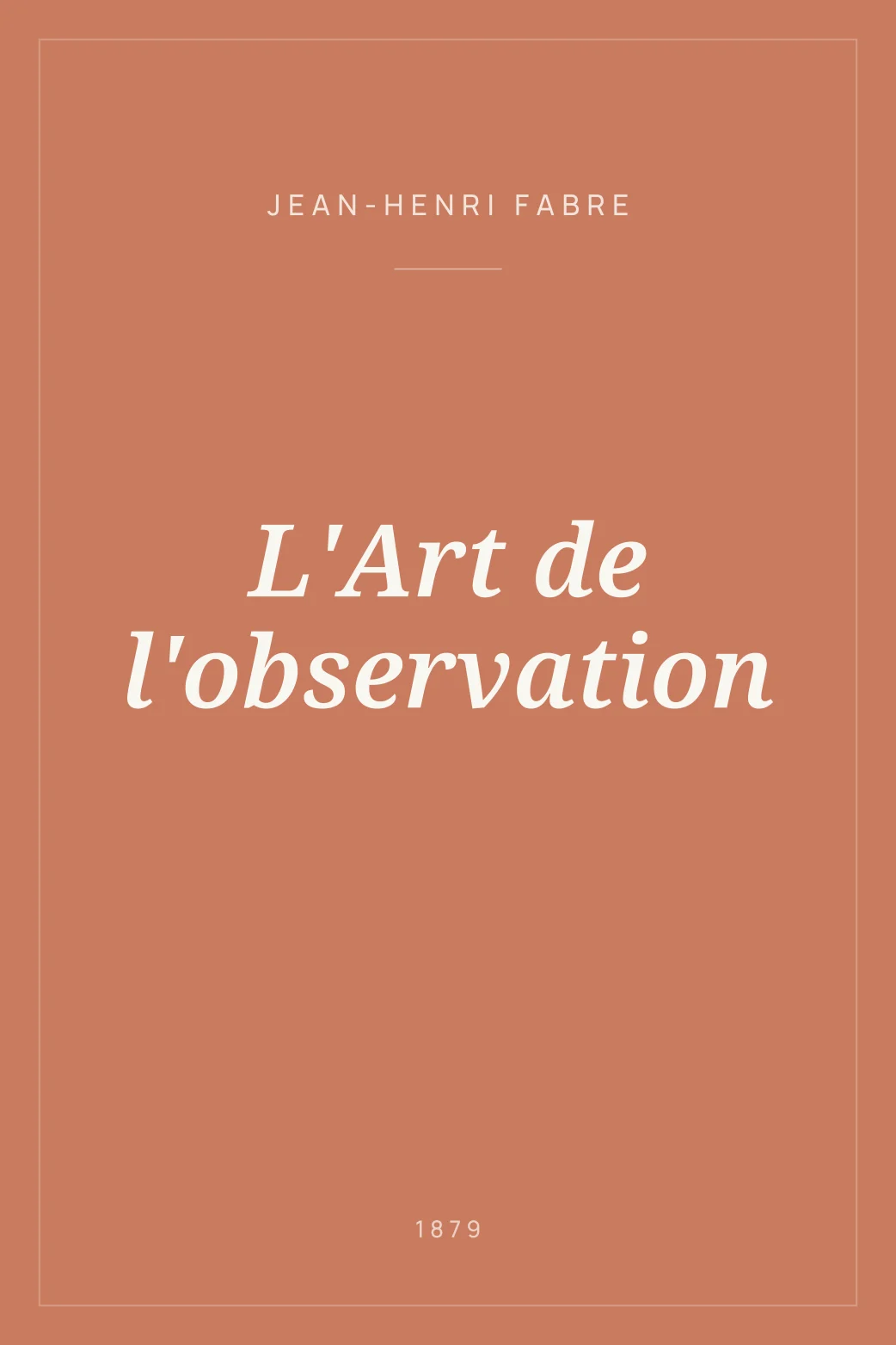 Portada de L'Art de l'observation