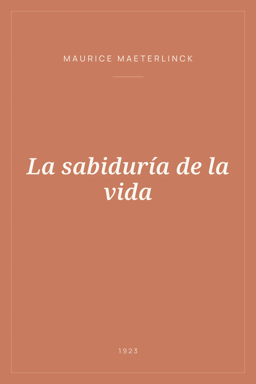 Portada de La sabiduría de la vida