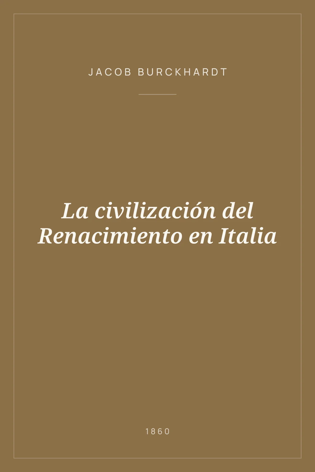 Portada de La civilización del Renacimiento en Italia