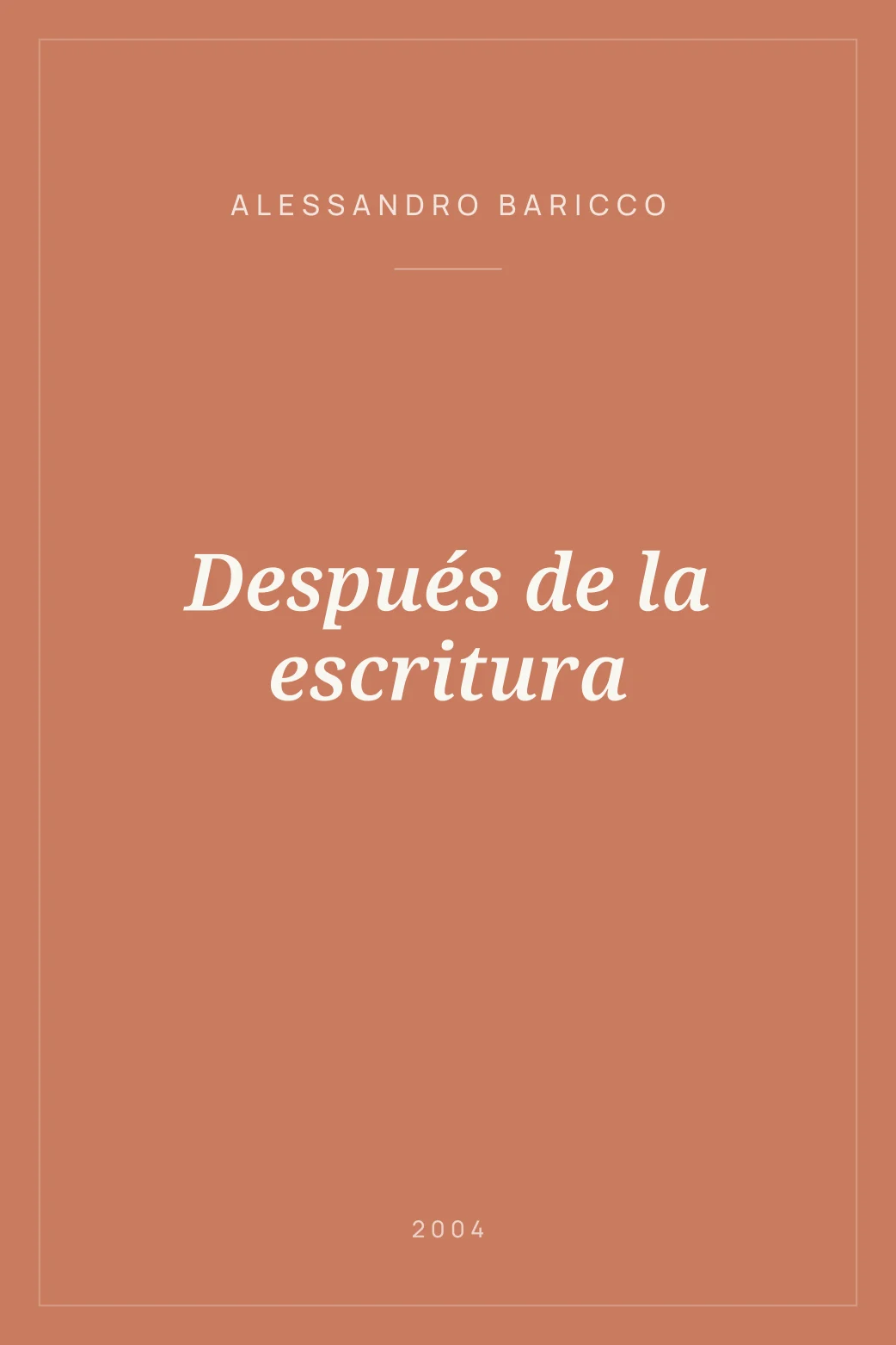 Portada de Después de la escritura