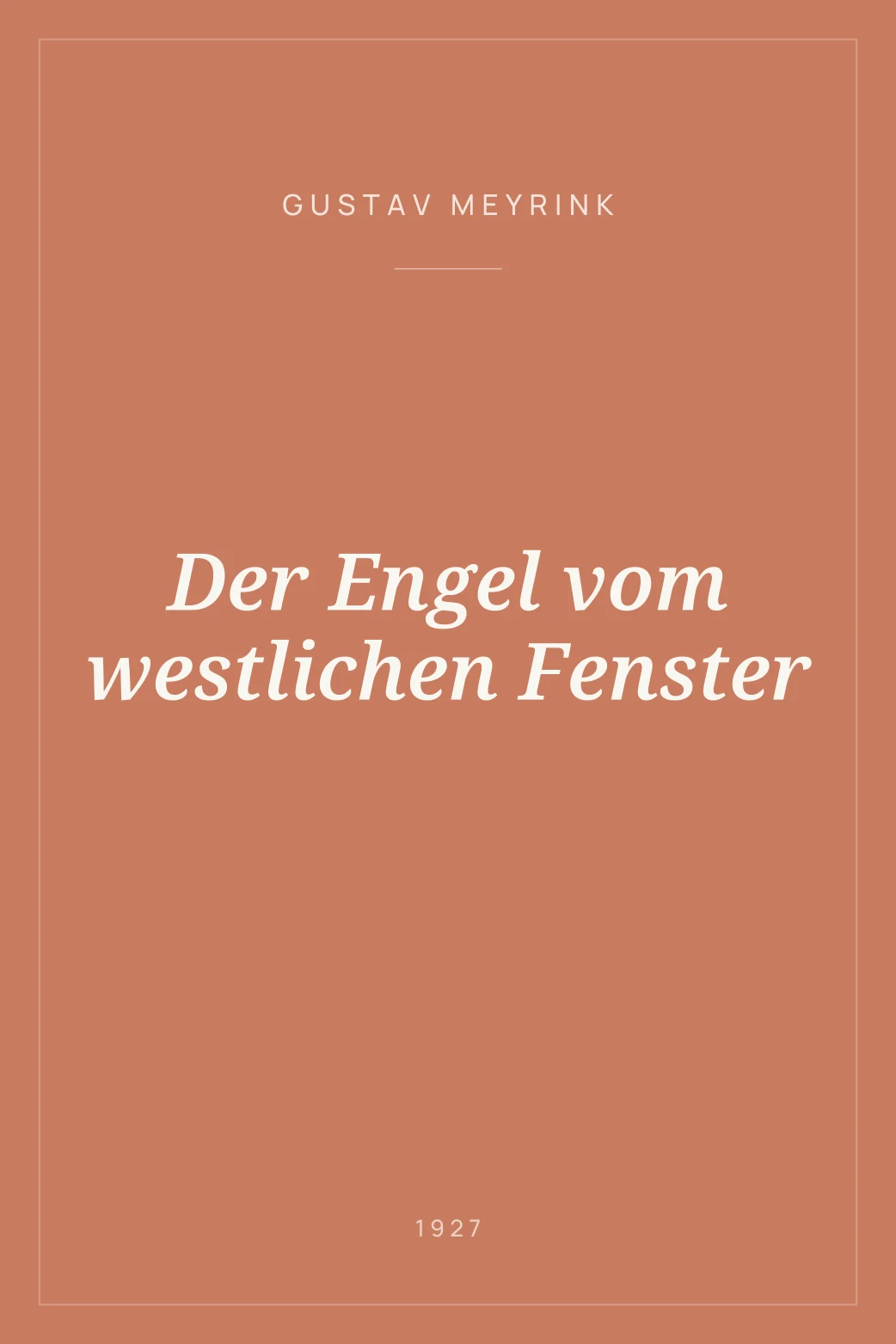 Portada de Der Engel vom westlichen Fenster
