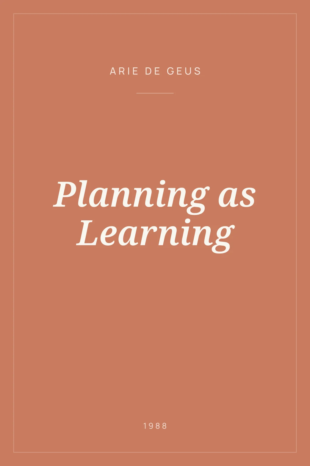 Portada de Planning as Learning