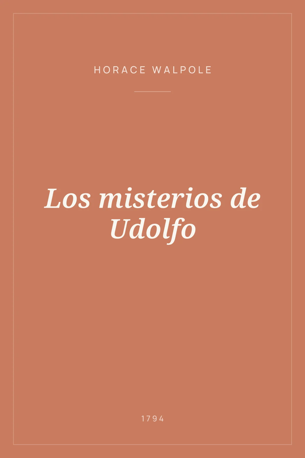 Portada de Los misterios de Udolfo