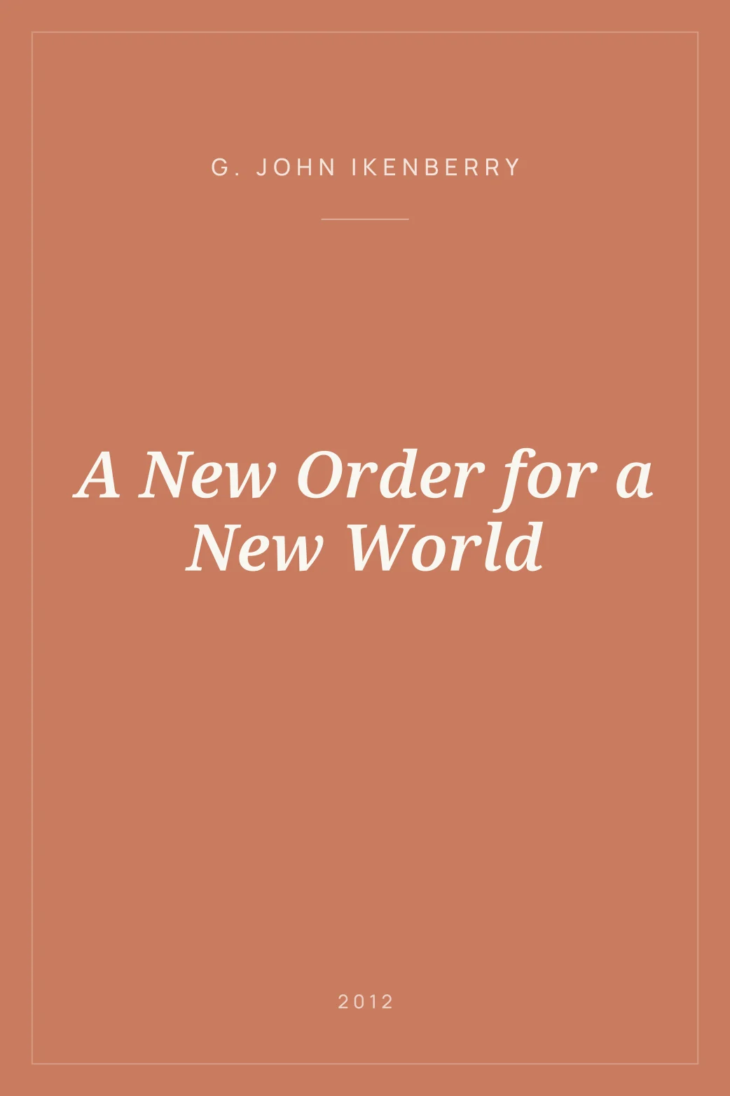 Portada de A New Order for a New World
