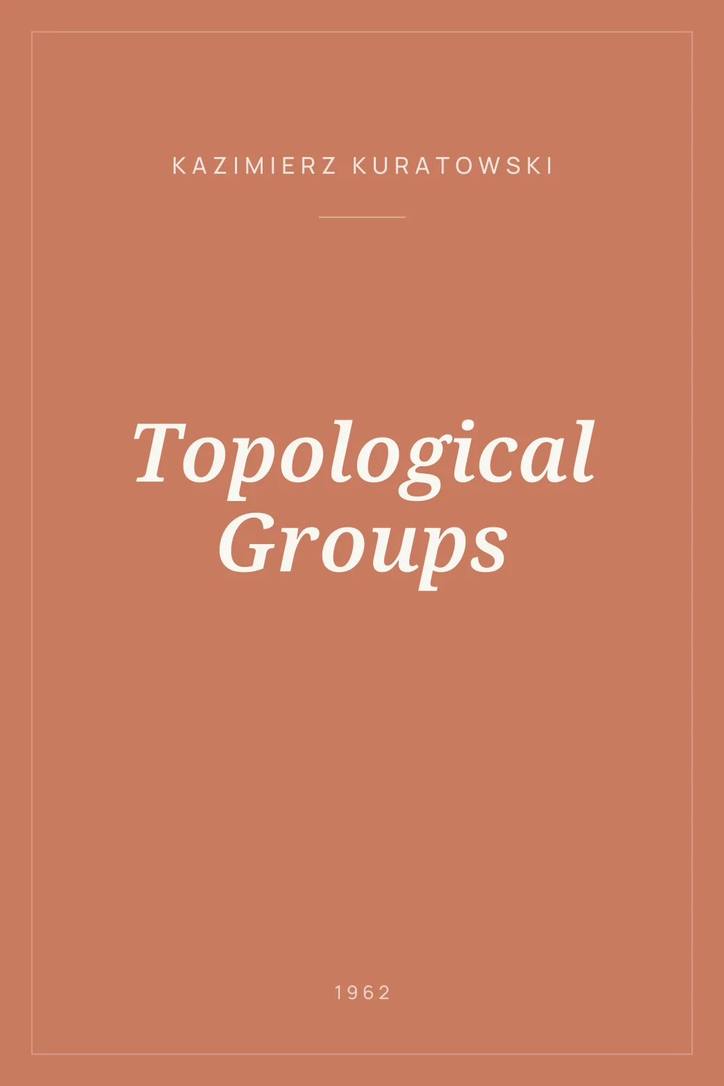 Portada de Topological Groups