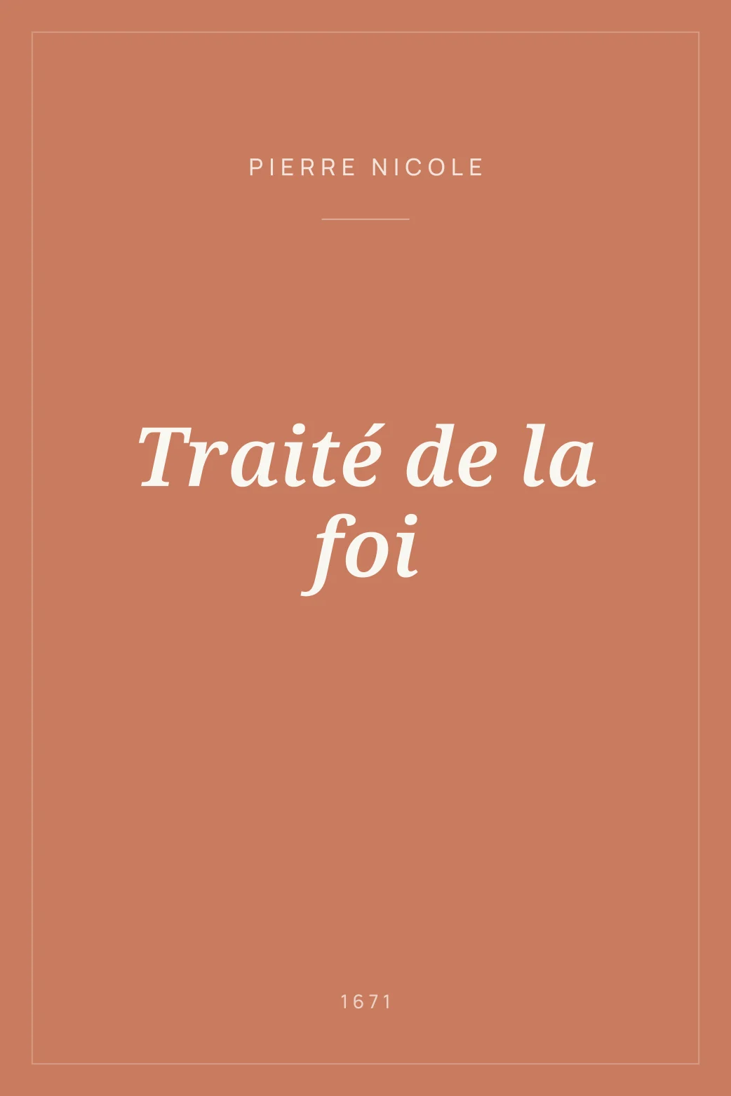 Portada de Traité de la foi