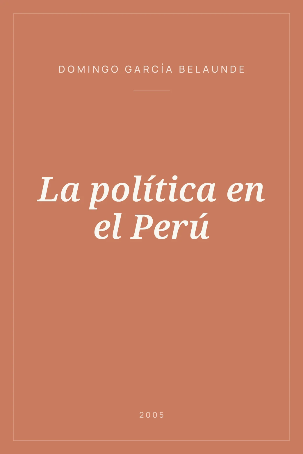 Portada de La política en el Perú