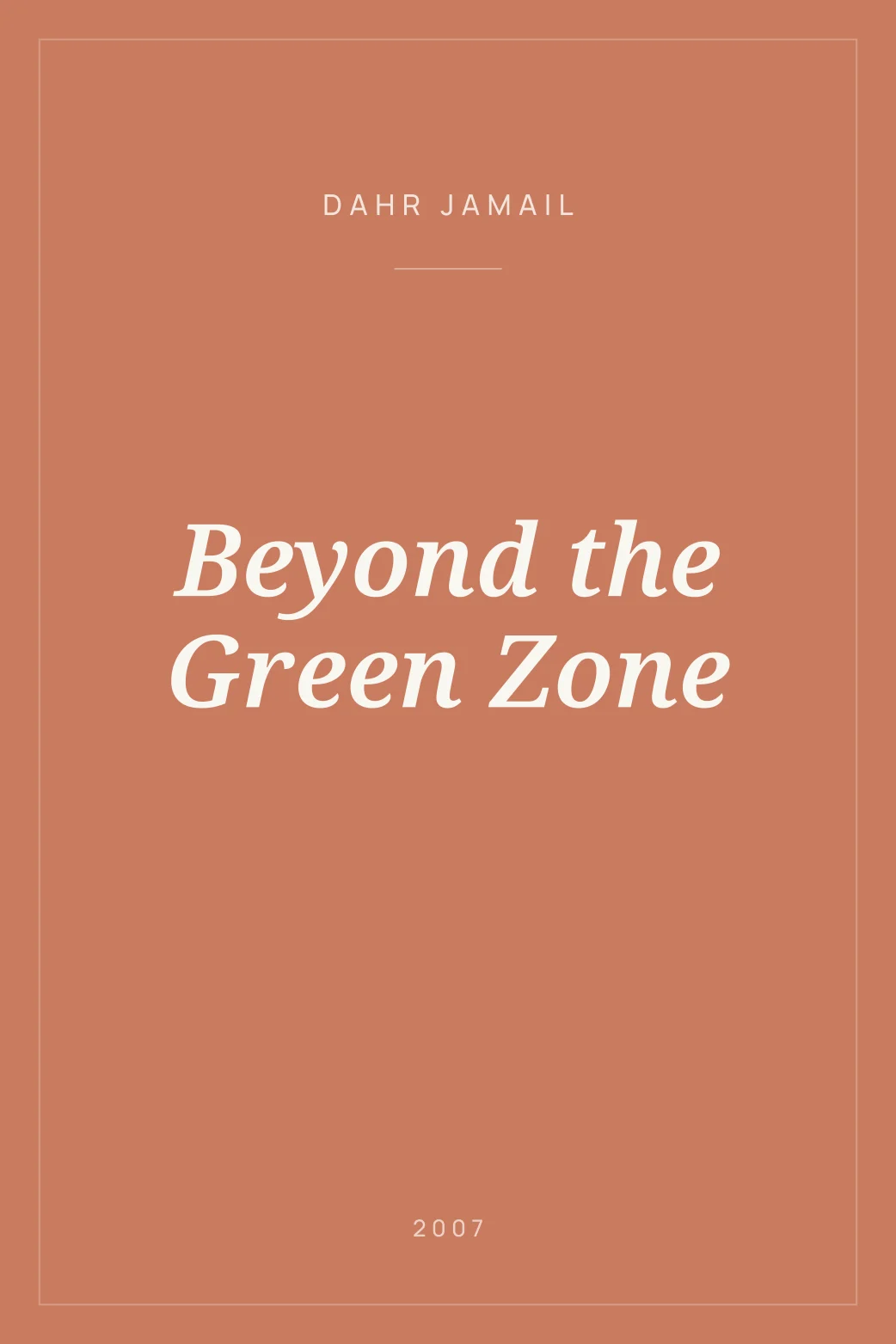 Portada de Beyond the Green Zone