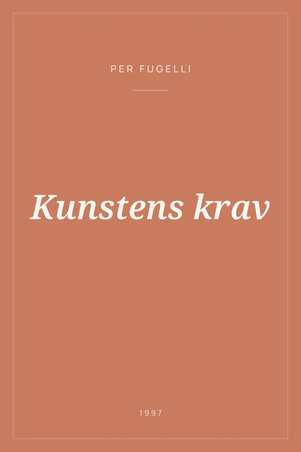 Portada de Kunstens krav
