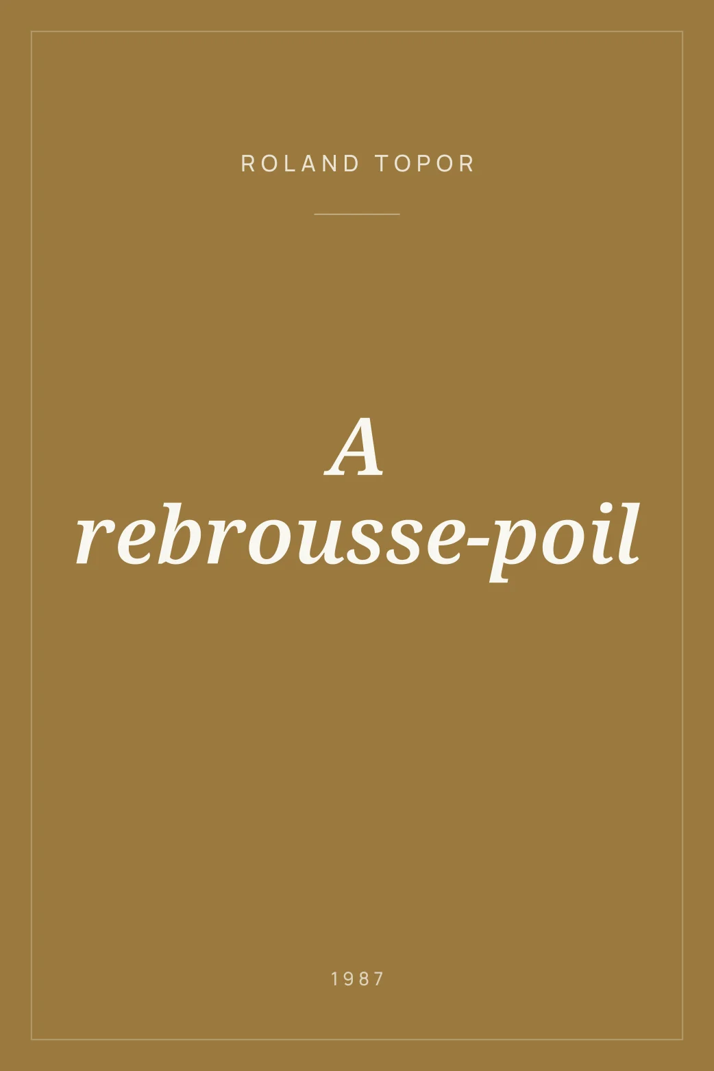 Portada de A rebrousse-poil