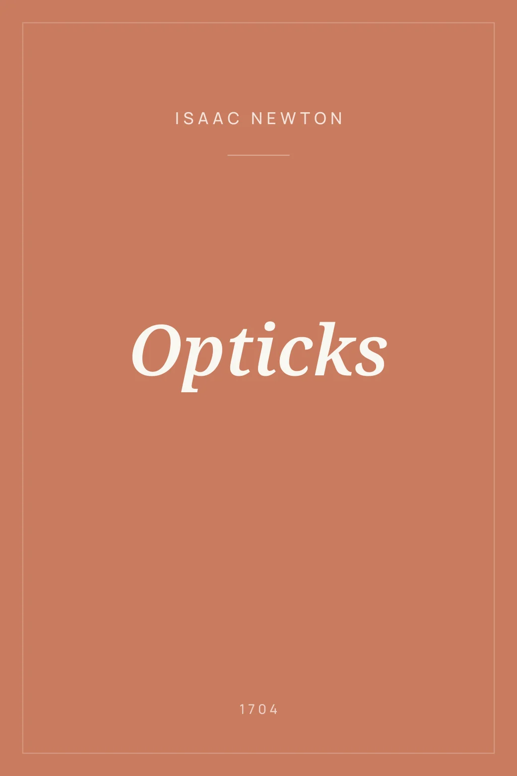 Portada de Opticks