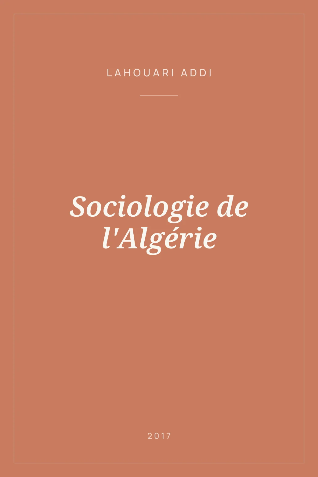 Portada de Sociologie de l'Algérie