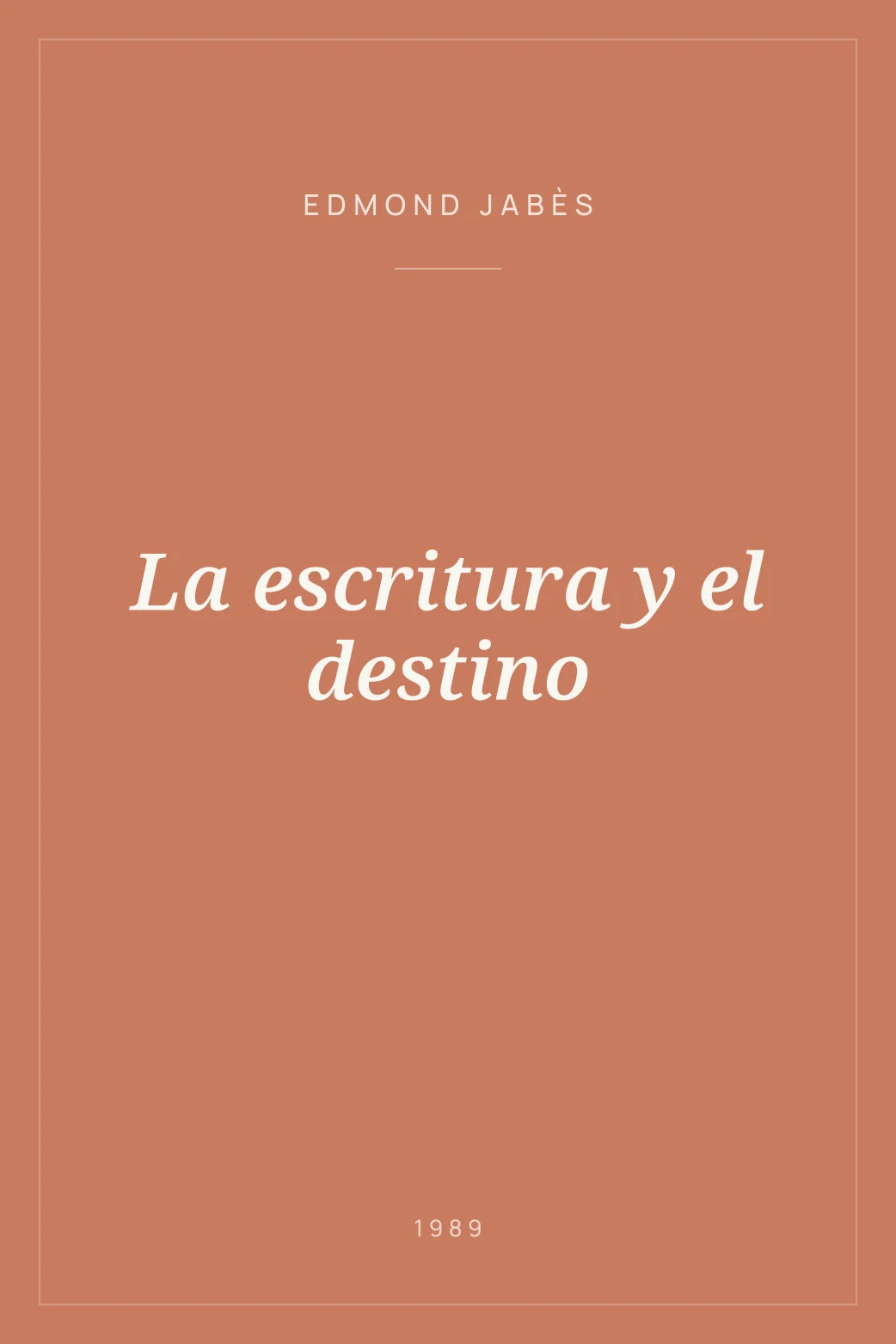 Portada de La escritura y el destino