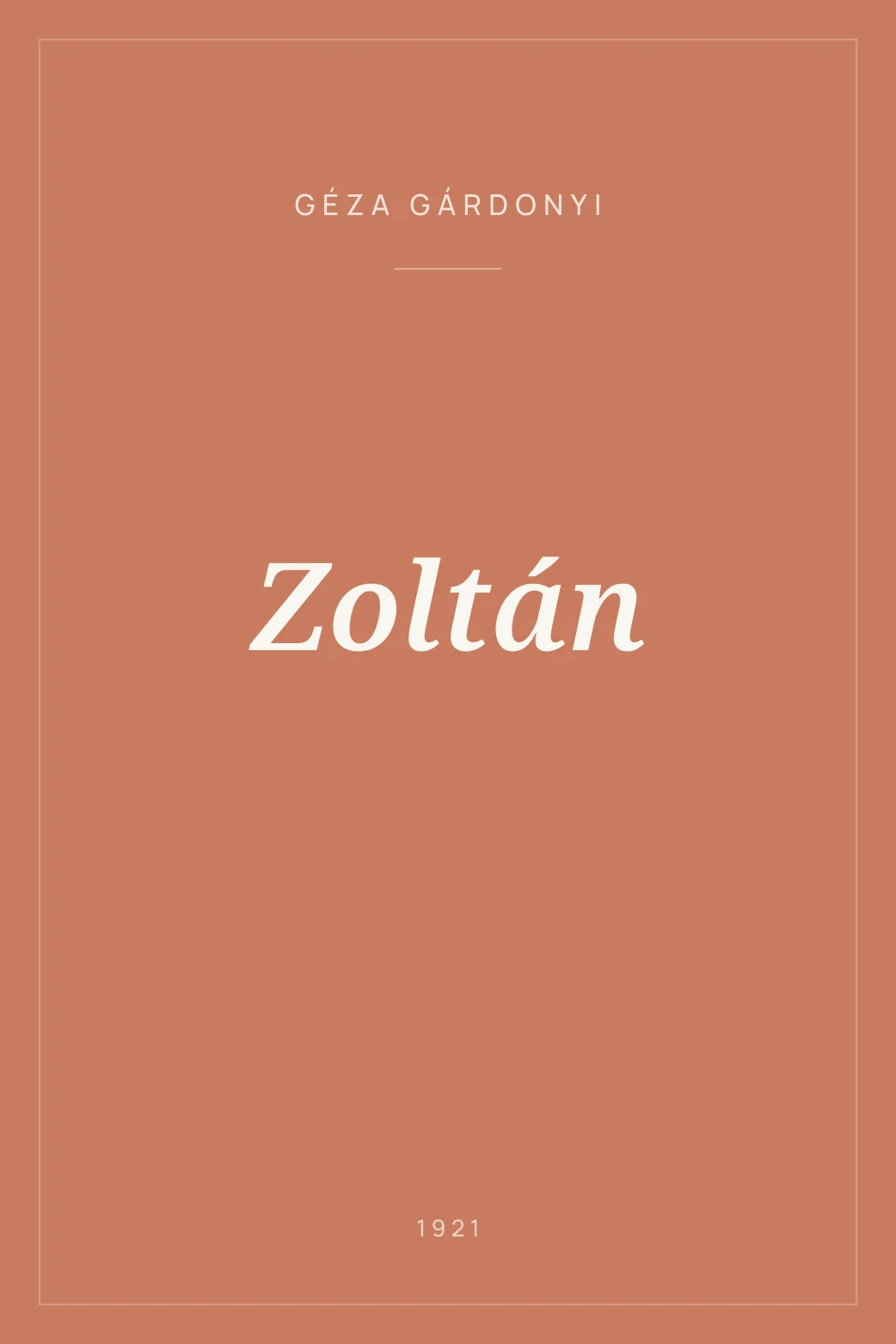Portada de Zoltán