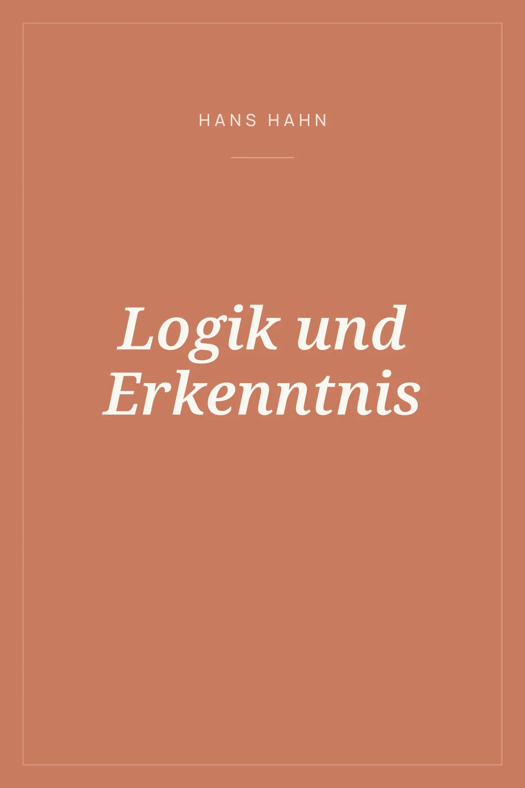 Portada de Logik und Erkenntnis