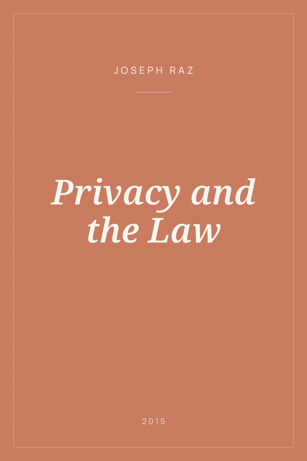 Portada de Privacy and the Law