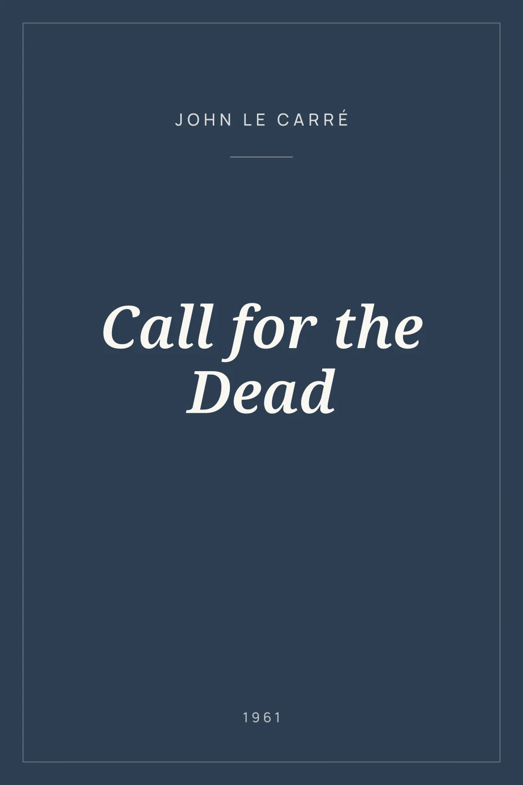 Portada de Call for the Dead