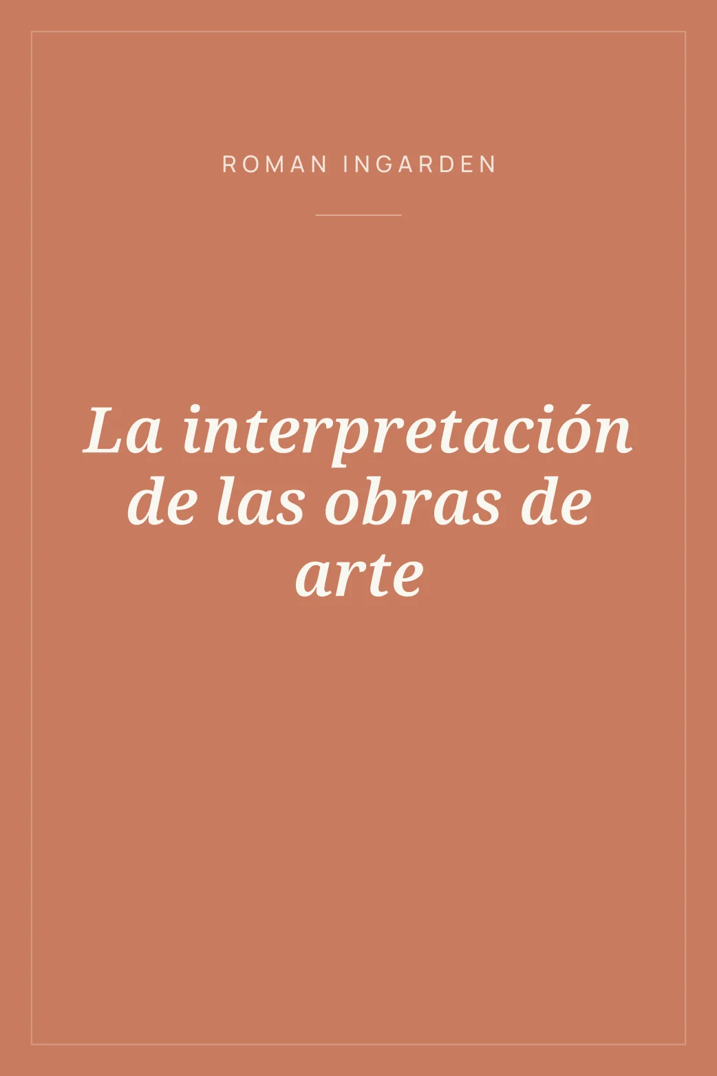 Portada de La interpretación de las obras de arte